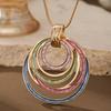 Geometric Oil-Drip Hollow Oval Pendant Necklace - Lightweight Durable Chain, Versatile Women's Jewelry Valentine's Day Gift, Necklace Charms