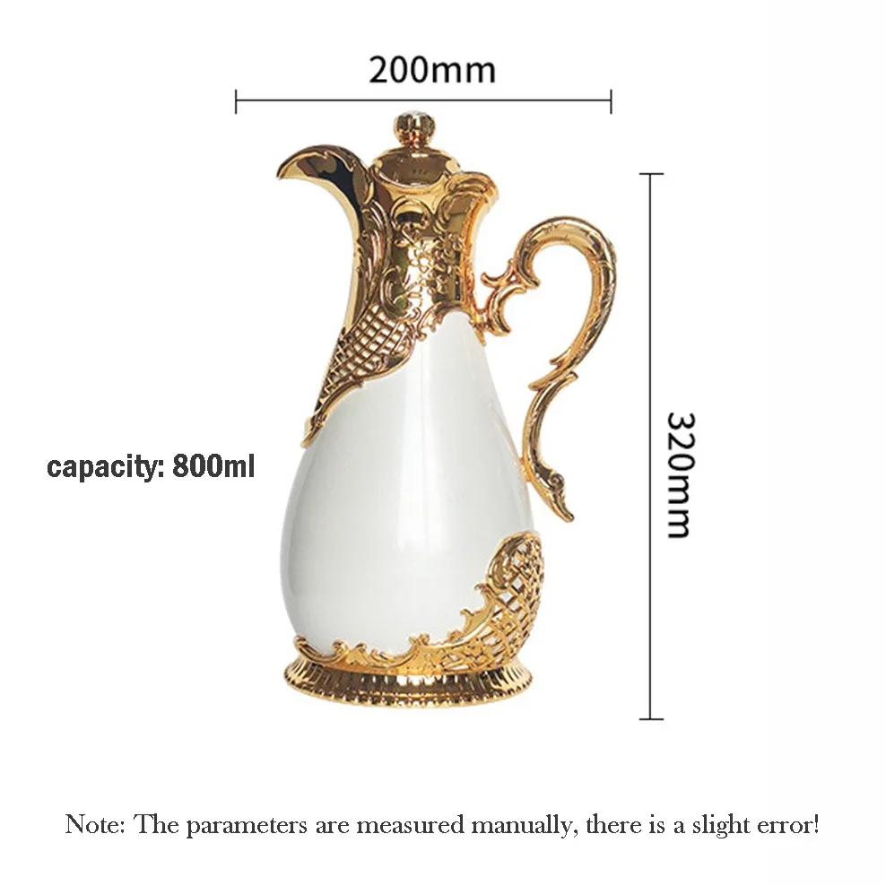 2026 New Arabian Vacuum Flask 800ml Middle Eastern Style Restaurant Home Glass Liner Hot Water Kettle 24 Hours Thermos Bottle
