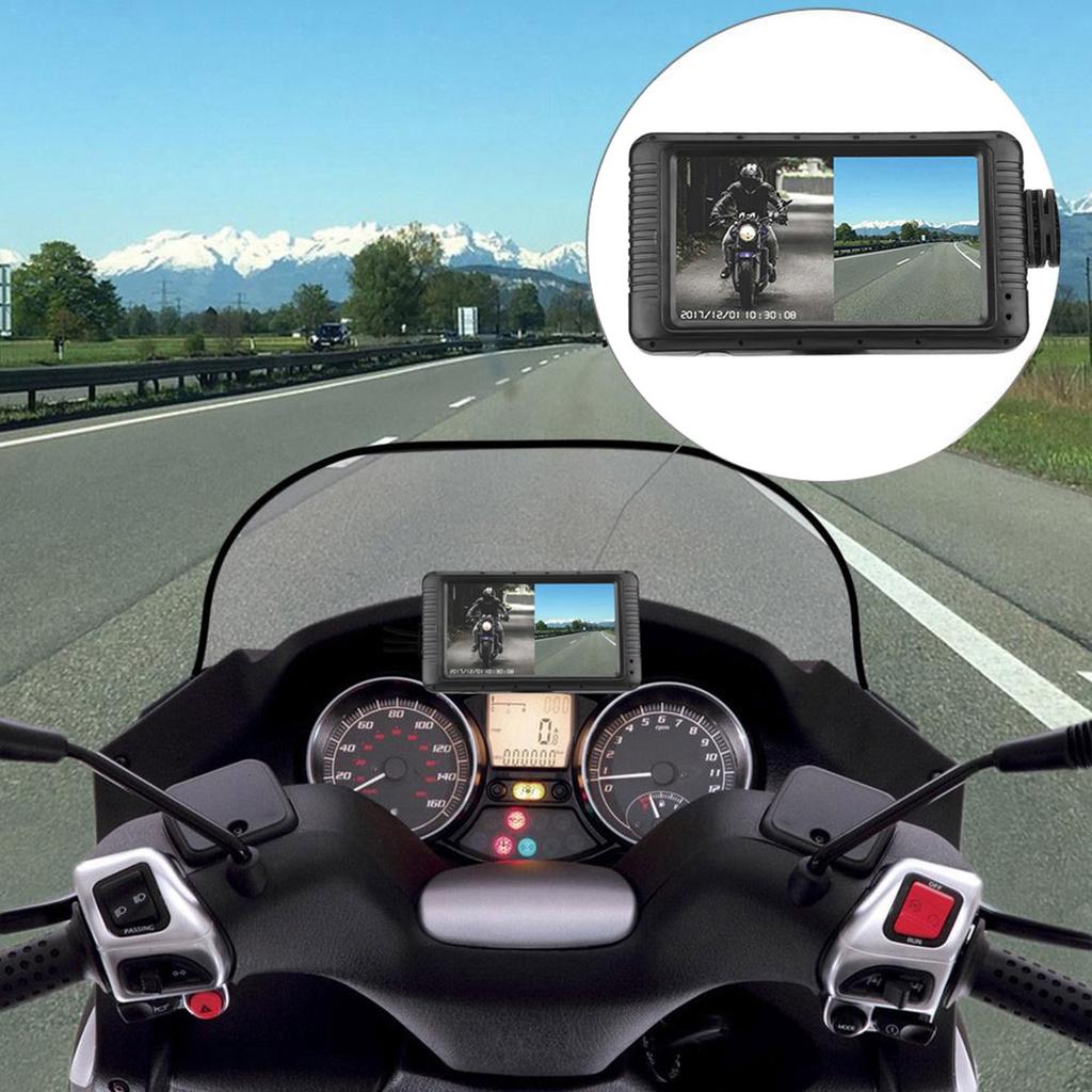 1080P HD 3inch Universal Motorcycle Double Lens Driving Recorder Traffic Monitor