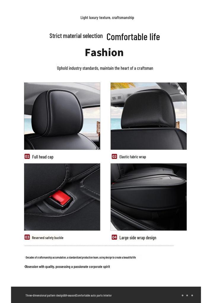 All-Season Universal Leather Car Seat Cushion Cover for Sedans, SUVs, and Trucks