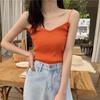 Korean Style Slim Fit Vertical Stripe Knit Vest - Women's Summer Solid Color Thin Strap Base Layer