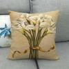 Colorful And Fresh Flower Bouquet Pattern Digital Printing Short Plush Pillow Covers For Sofa Office Cushion Cover Home Goods