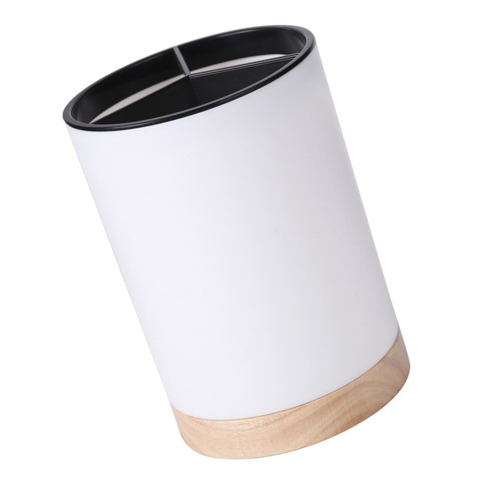 

Просторные керамические емкости для кухонных принадлежностей с поворотной деревянной подставкой, кухонные принадлежности для столешницы, фермерское украшение белый