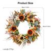 Artificial Sunflowers Wreath Handmade Decorative Garlands for Home Decoration Elegant Faux Florals Hanging Ornament