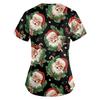 Plus SizePrinted Scrub Working Uniform Tops For Women's Cross V-Neck Print Short Sleeve Fun T-Shirts Workwear Tee With Pockets