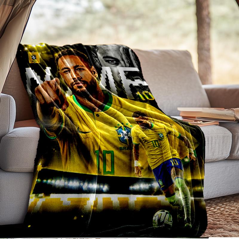 Coperta per Celebrazioni Neymar Coperta in Flanella da Esterno per Campeggio, Escursionismo, Feste in Giardino, Essenziale per Picnic, regalo per famiglia e amici