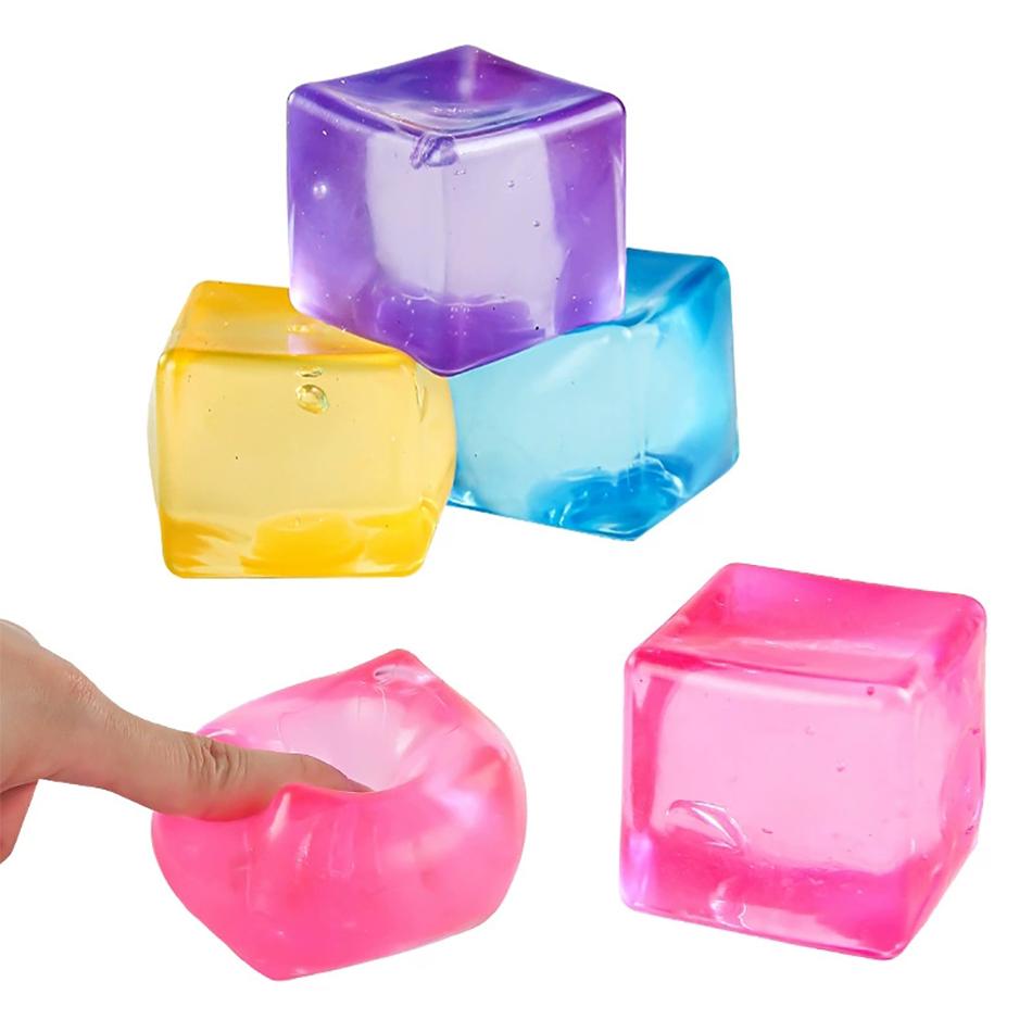 Ice Cubes Sensory Toys Squishy Fidget Stress Cube For Adults Kids Anxiety Stress Relief Hand Therapy Sensory Squishy