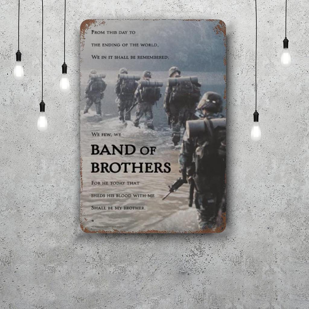 Band of Brothers Classic Poster Rusty Metal Plaque Retro Decorative Plate Bar Man Cave Garage Club Metal Sign Wall Decoration