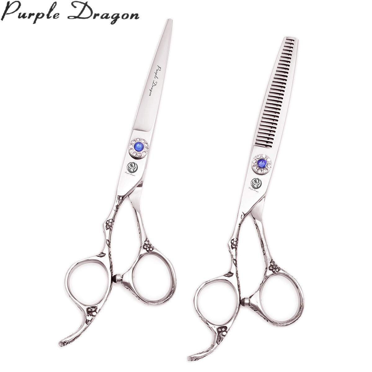 

Фиолетовый дракон, левая рука, 5,5 дюйма; 6 дюймов; Профессиональные ножницы для волос 440C Парикмахерские ножницы Режущие ножницы Парикмахерские филировочные ножницы