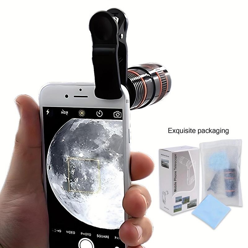 8x HD Clip-On Smartphone Telephoto Lens, Portable Zoom for Enhanced Night Photography, Stargazing, and Outdoor Exploration