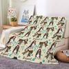 Cute Dog Printed Flannel Throw Blanket Soft Cozy Pet Pattern Fleece Blanket for Sofa Bed Couch Home Decor Customized Blankets
