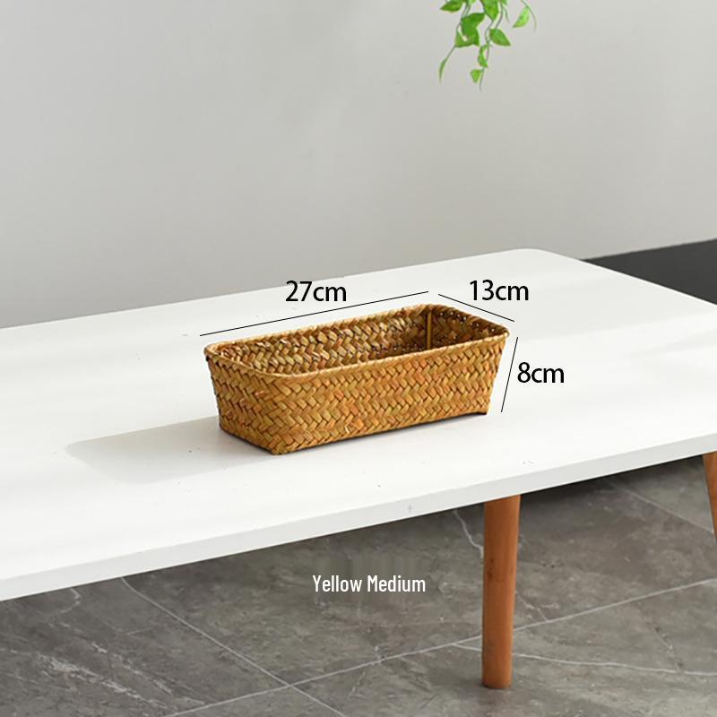 Handgewebter Aufbewahrungskorb aus Seegras: Deckellose Box für Kosmetik und Schreibtisch-Organisation