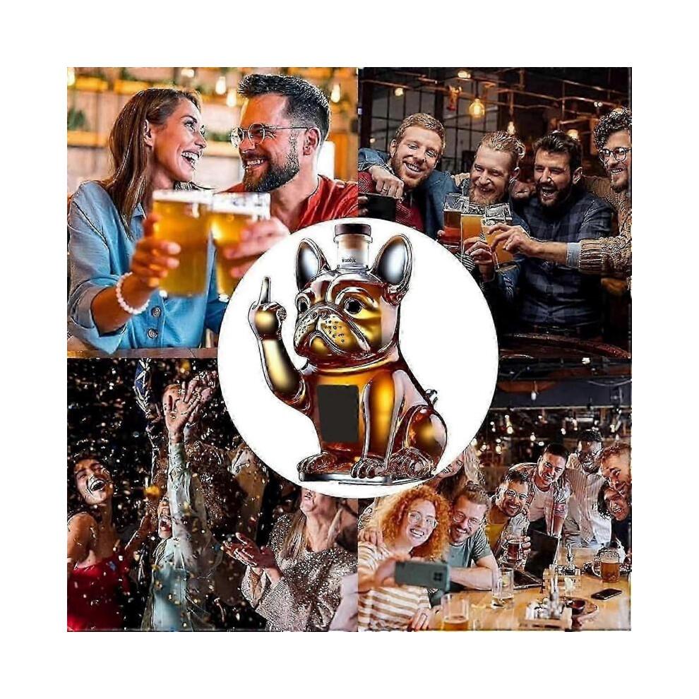 (Niebieski Traktor) Nowy karafka do whisky, Halloweenowa zabawa butelka whisky, Dekoracja domowego baru prezent zestaw karafek do whisky