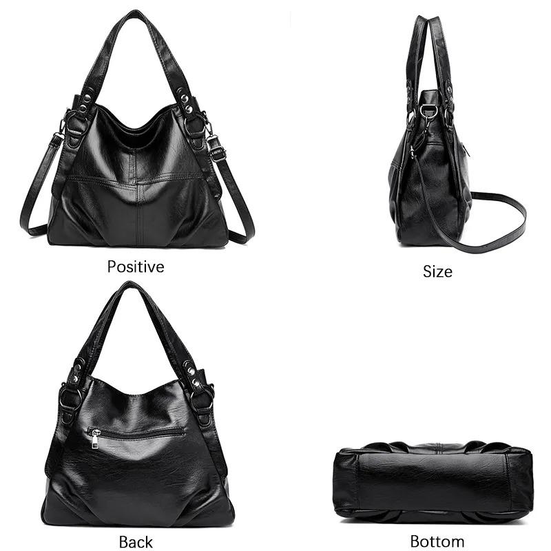 Soft Leather Luxury Handbags Women New Casual Tote Bag Designer Ladies Large Shoulder Crossbody Handbag Sac for Female Patchwork