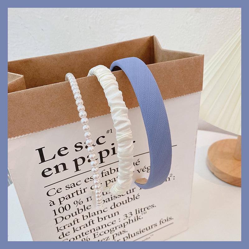 Sponge Headband & Pearl Hair Clip Set for Women – Versatile Summer Hair Accessory for Face Washing & Styling