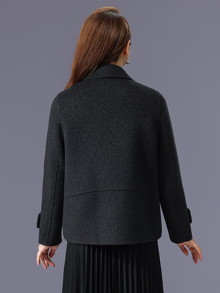 Double-Sided Camel Wool Mid-Length Slim Coat for Women - Autumn/Winter 2025 Collection