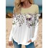 3D Print Floral Graphic Women's T Shirt Spring Autumn Long Sleeve Tops Basic Design Fashion O-Neck Fit Y2K Sweatshirt For Girls