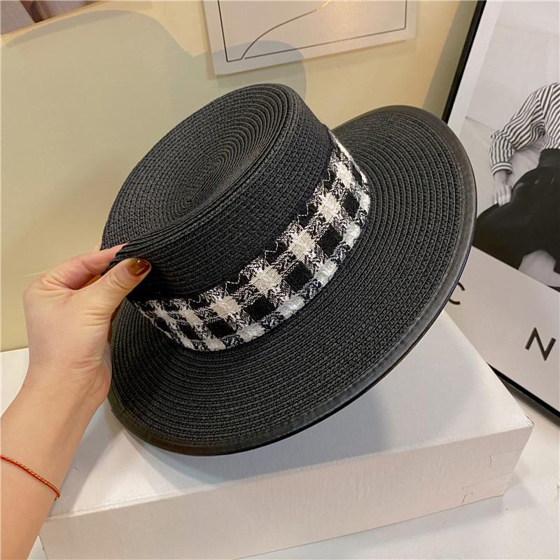 

2023 модные соломенные шляпы для женщин, весенне-летние пляжные шляпы от солнца, женские каникулы, вечерние шляпы-котелки, накидка paille femme 56-58CM