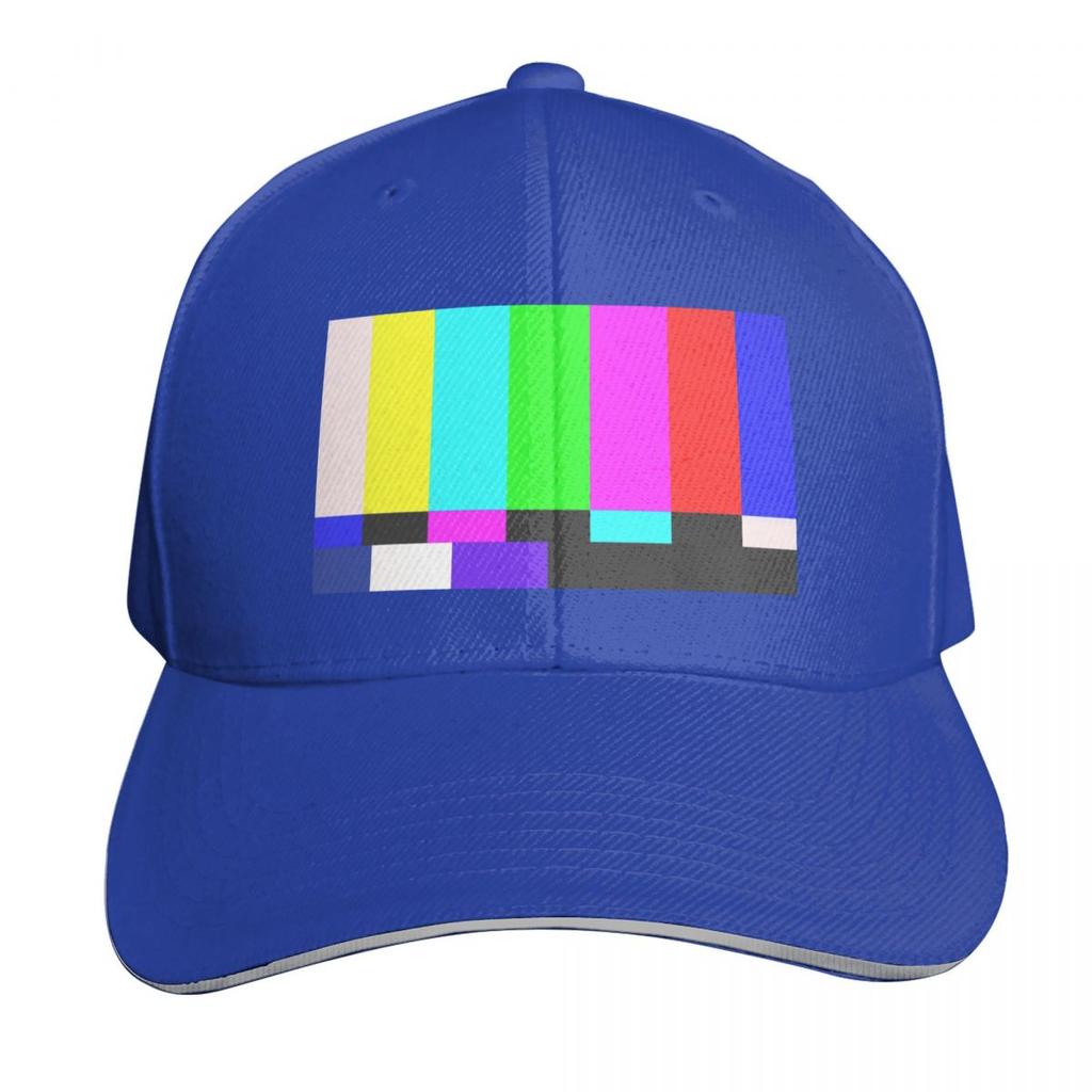 TV Color Test Bars Baseball Cap Six Panel Structured Crown Sun Protection UPF Breathable Mesh Back
