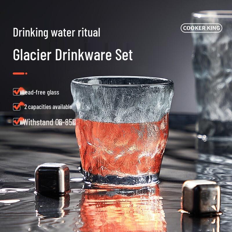 Cuidahuang Glacier Pattern Glass Drinkware Set
