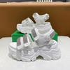 Fashion Women Thick Bottom Gladiator Sandals Summer Chunky Bling Sneakers Fashion High Platform Slippers 8CM Wedge Heel Beach Sandalias