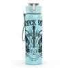 1PC Rock On Wing Guitar Graphic,750ml Color Plastic Sports Water Bottle,Leakproof Flip Straw Lid,Suitable for Sports Office Home Use