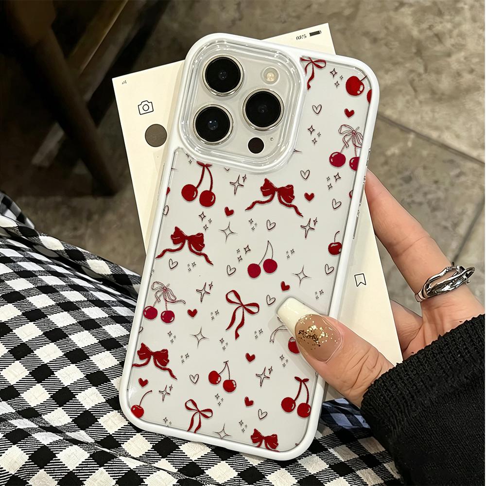 Kirschmuster Hartschalen-Hülle für iPhone 15 Pro Max 17 16 15 14 13 12 11 Air Schutz Stoßfest Schlanke Hülle Fundas