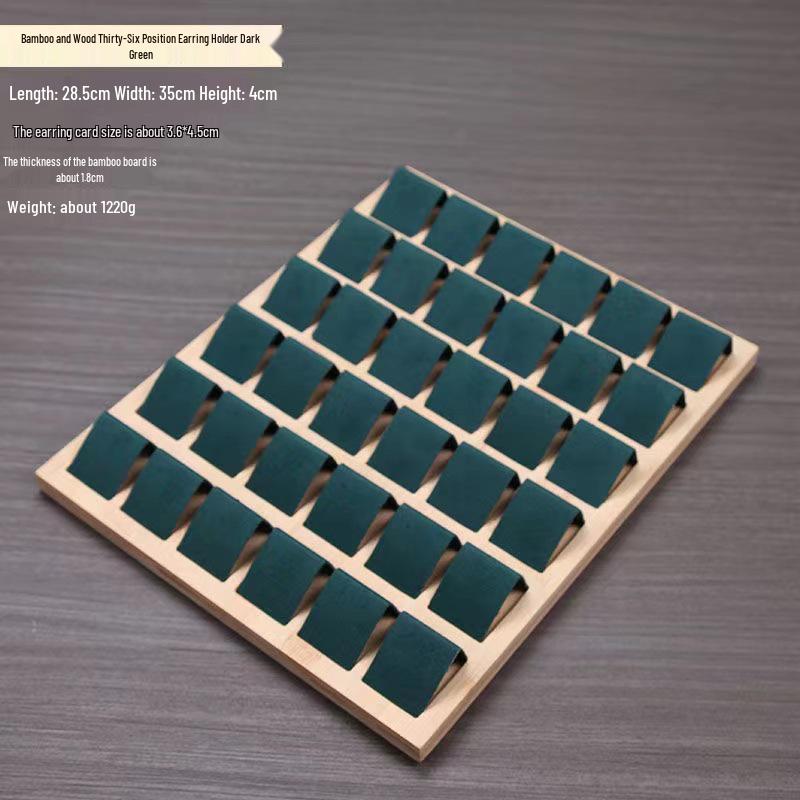 36-Position Bamboo Wood Earring Display Stand