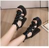 2024 Summer New Foreign Trade Footwear High Heel Thick Heel Sandals Women's Waterproof Platform Zipper Roman Shoes