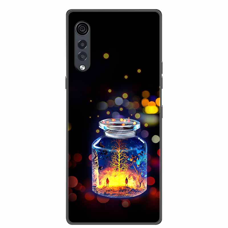 For LG Velvet Luxury Phone Case Black Soft Silicone TPU Back Cover for LGVelvet 5G Funda LMG910EMW Protector Capa Cartoon Coque