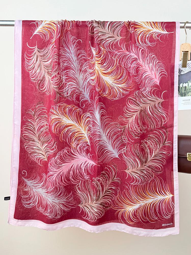 Elegant Women Retro Beach Silk Scarf Wrap Shawl Print Lady Sunscreen Bandanas Hijab Mujer Boho Scarve Pareo Casual Korean New