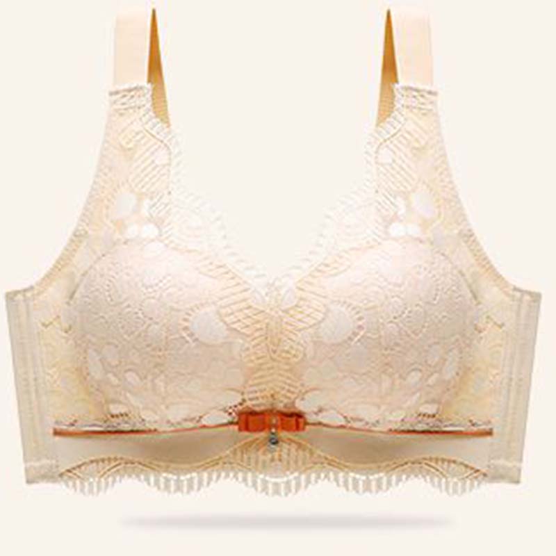 Women's Thin Section of Anti-sagging Polymerization Bra To Collect Vice Breasts Large Breasts Show Small Upturned Bra Without Steel Ring