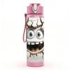 1PC Crack Wall Monster Face Cartoon Print 750ml Color Plastic Sports Water Bottle Leakproof Flip Straw Lid Suitable for Sports Office Home Use