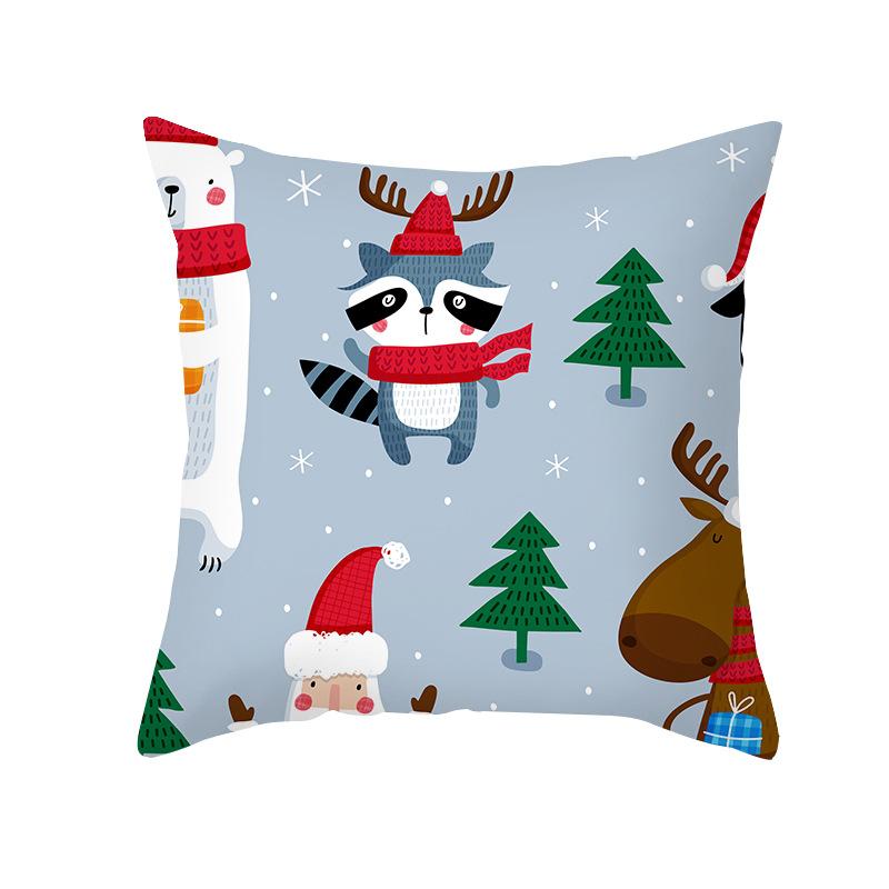 

Nordic Christmas Pillowcase Cartoon Elk Print Sofa Cushion Cover Simple Pillowcase Home 45 * 45Cm (without pillow core)