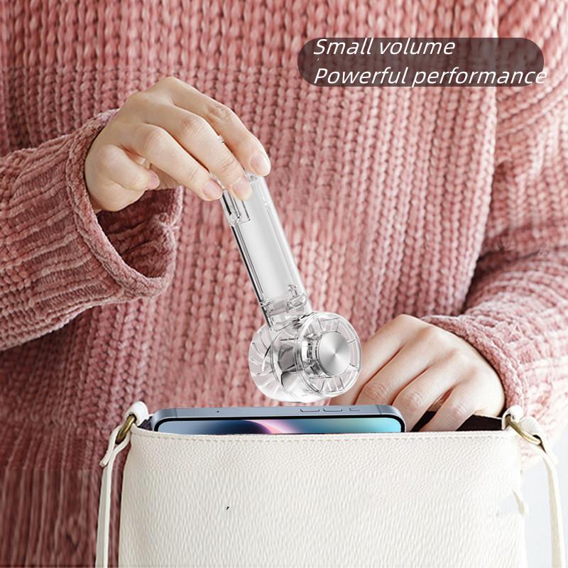 2025 Semiconductor Iced Handheld Fan USB Mini Creative Transparent Outdoor Portable Turbo Small Fan