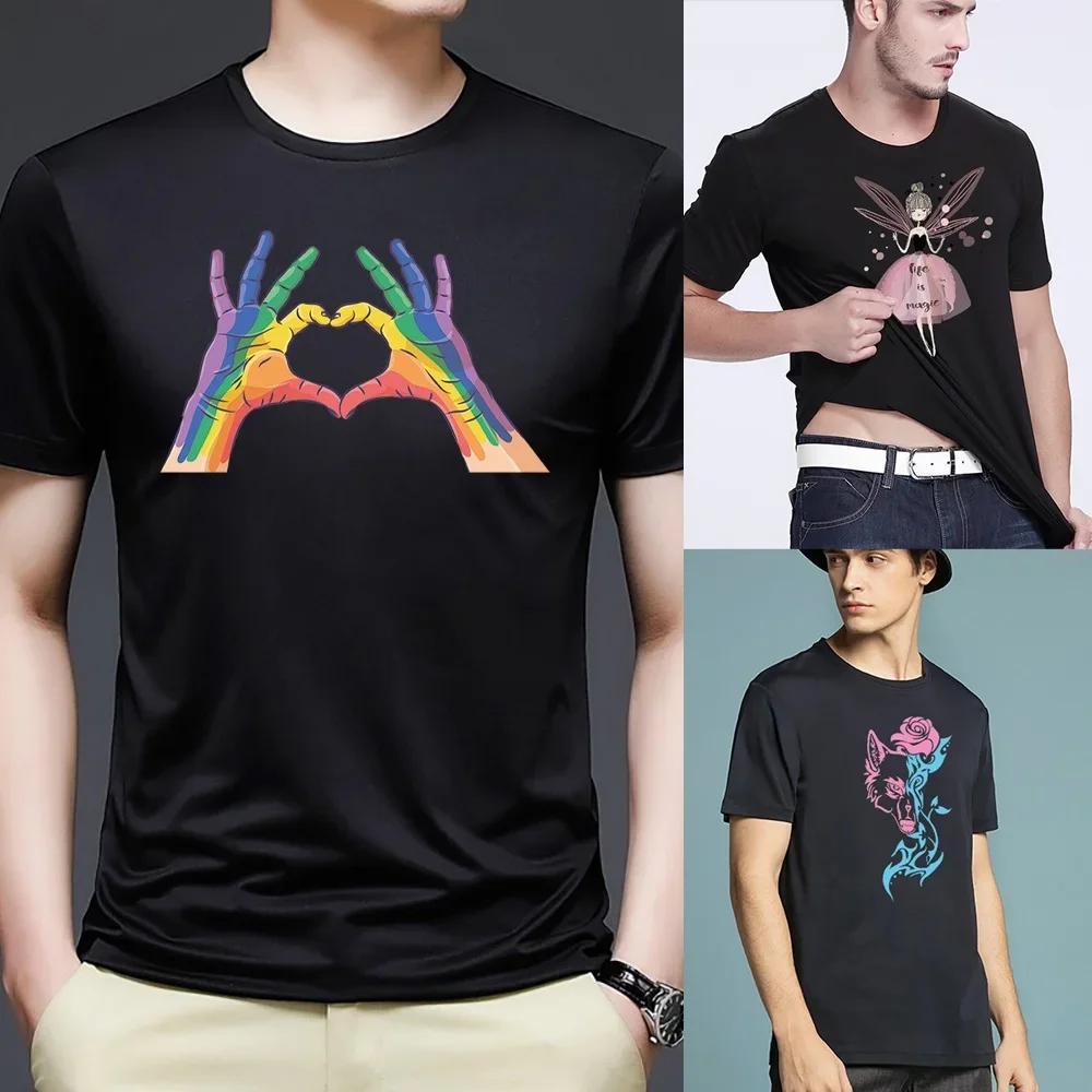 Men's Short-sleeved T-shirt  Summer Male Harajuku O-neck Fashion Streetwear Print Clothes Casual Loose Comfortable Commuter Tops