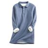 Women's solid color casual plush long sleeved pullover top