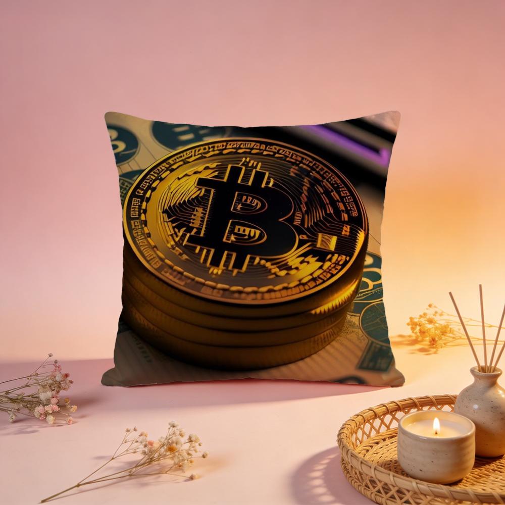 Stylish BBitcoinable Cushion Cover Comfortable Durable Pillow Cover MultiScene for Home Office Car Sofa