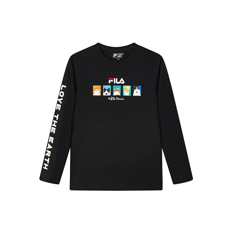 

FILA X Pepe Shimada Cartoon Print Sports Long Sleeve T-Shirt Men Tops Black F11M133288F-BK M
