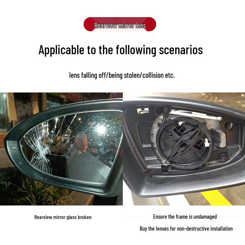 For Volkswagen Golf 7 (2014-2020) Left & Right Exterior Rearview Mirror Reflective Lenses.