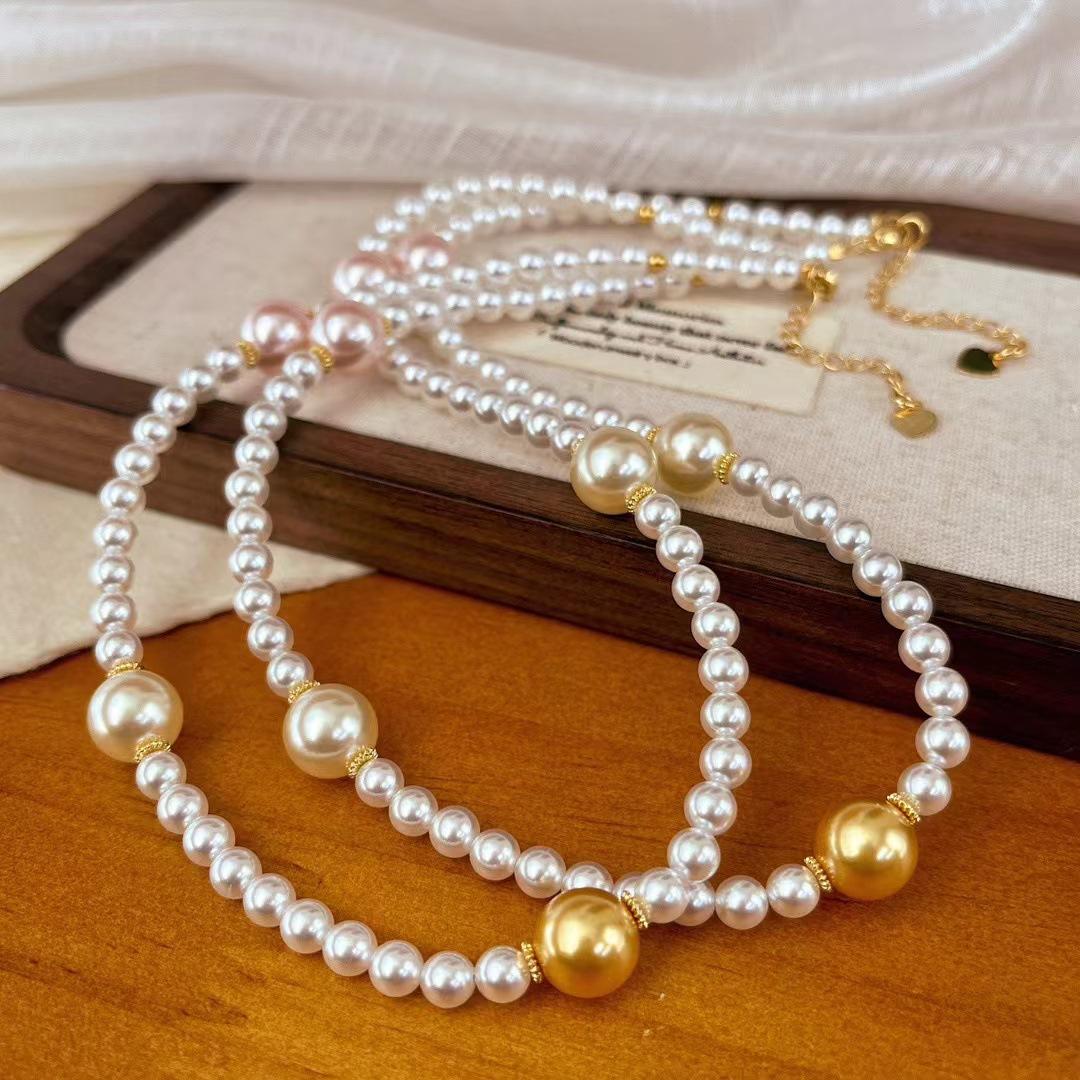 Vintage Shijia Strong Light Is Round Color Gypsy Dopamine Collarbone Chain Necklace Female Niche Senior