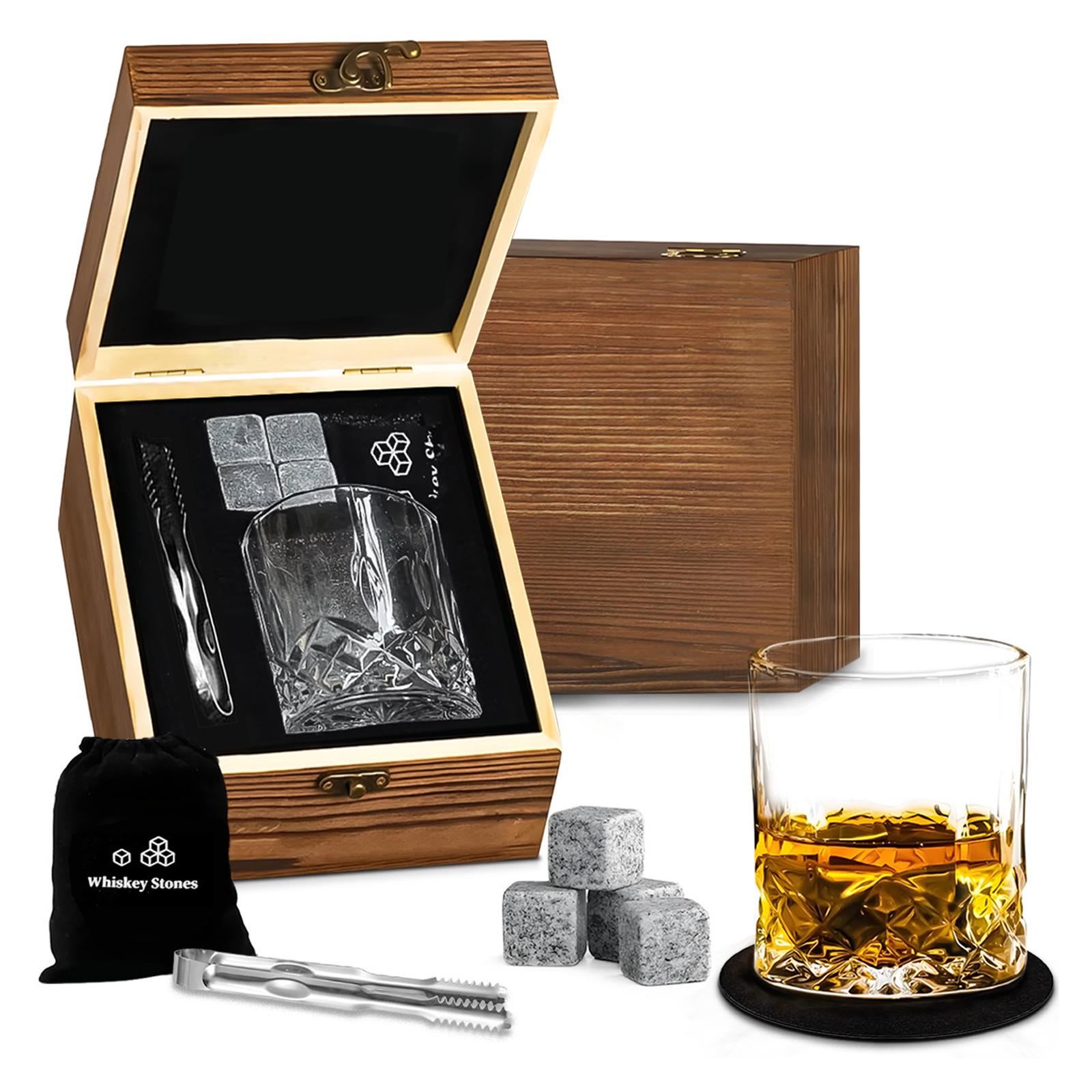 Cross-Border Whiskey & Wine Glass Set in Wooden Box
