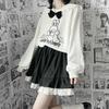 Bílá krajková minisukně pro ženy Dívčí Krátká sukně řadového střihu Kawaii Roztomilé Preppy Style Studentské oblečení s vysokým pasem