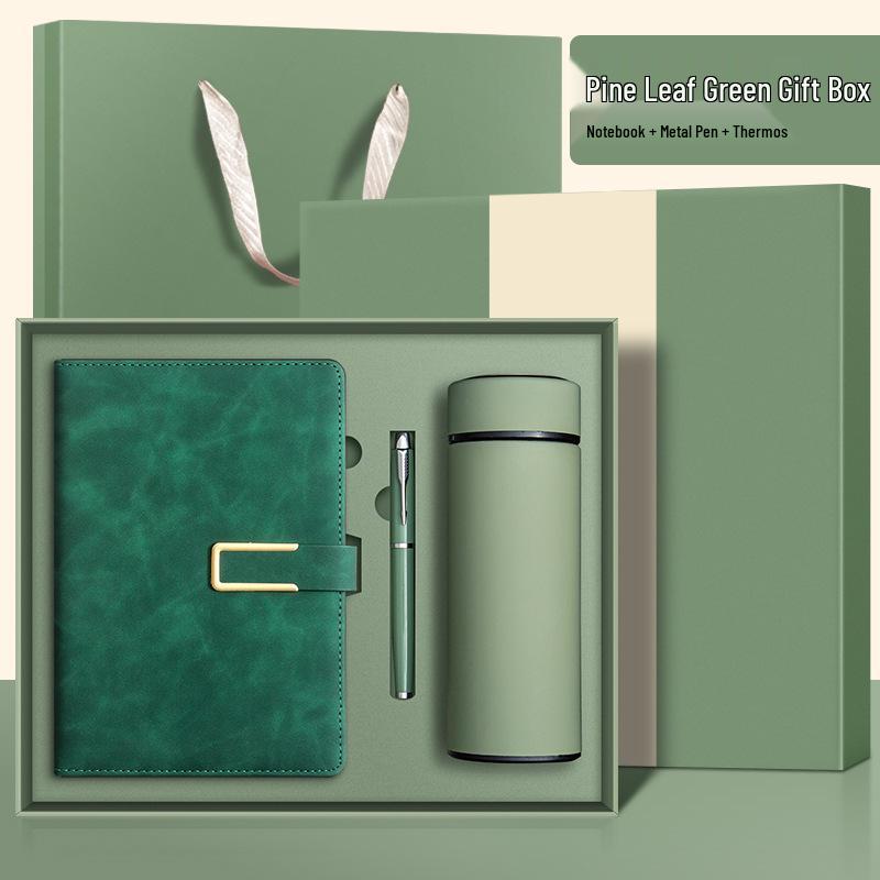 Custom Logo A5 Leather Notebook with Buckle - Thick, Soft, Business Stationery In a Gift Box Souvenir