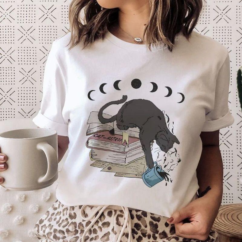 3D Book Printed Short Sleeve T-shirt 3D Book Print Round Neck Short Sleeve T-shirt