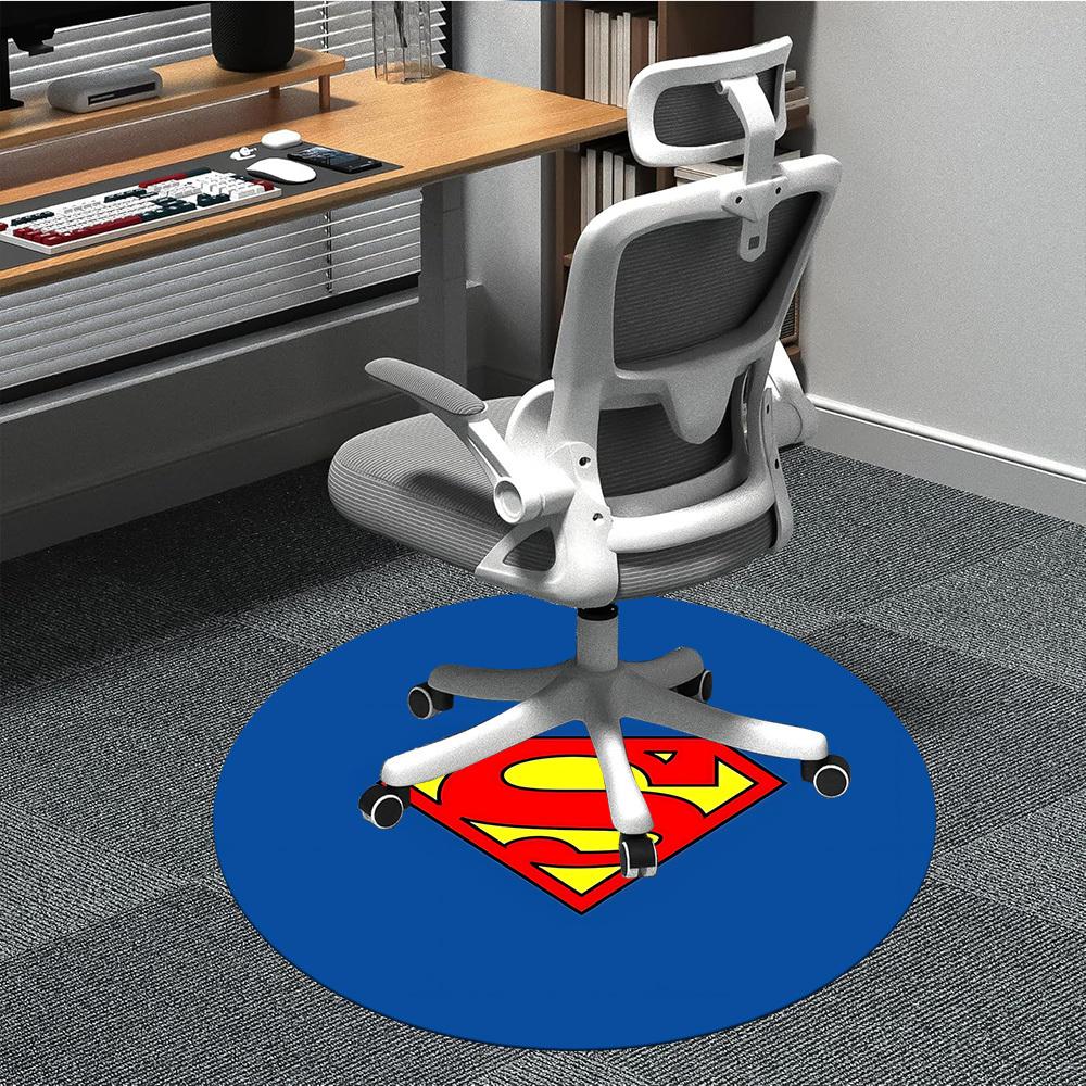 

1pc Superman Logo Chair Carpet for Office Non-Slip, Indoor Non-Slip Washable Carpet, Non-Shedding Mat For Office yy251030034 80cm by 80cm