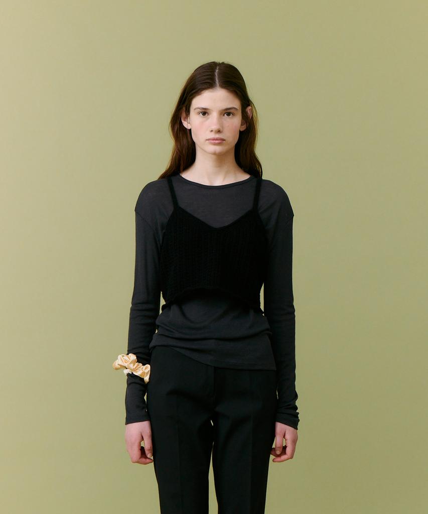 Deolil Cotton Bustier Knit_Black