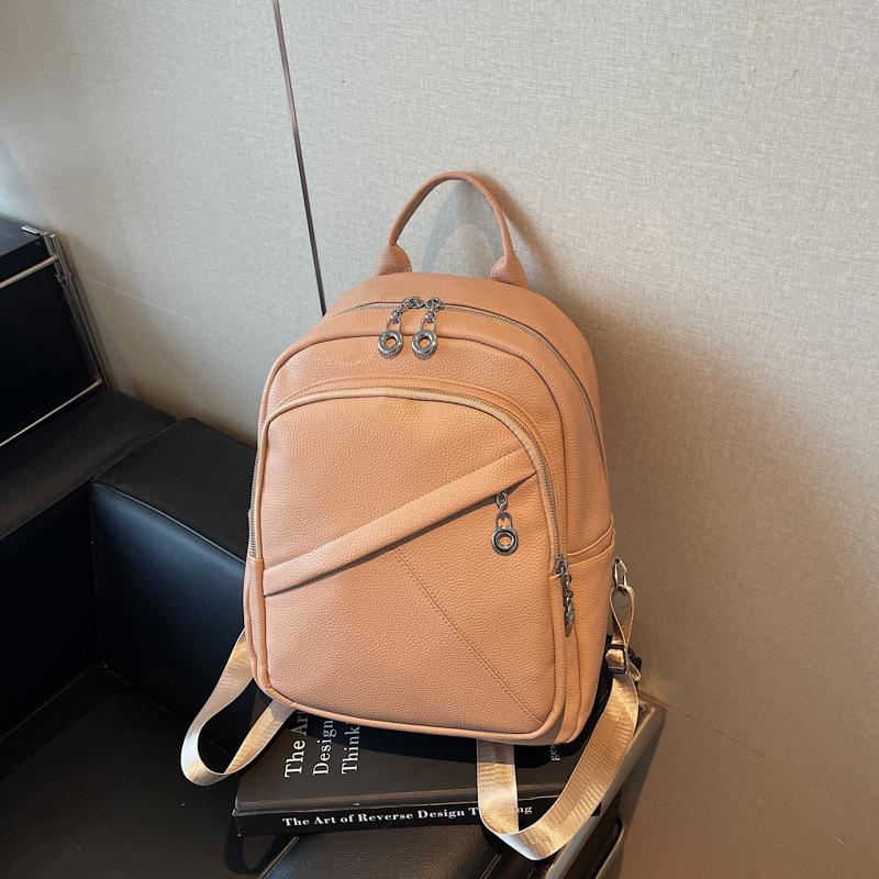 Large Capacity Simple and Fashionable Backpack, New High-end Casual Women's Bag, Class Travel Backpack