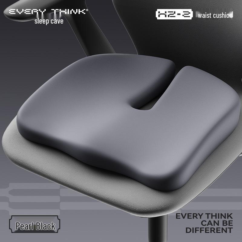 Подушка для сиденья с поддержкой поясницы и отверстием для вентиляции накладка на стул для офиса - Вентилируемая дышащая против боли идеально подходит для длительного сидения 417mm x 391mm x 77mm темно-серого 4380₽