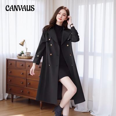 Women's Plus-size Autumn New Suit Collar Mid-length Jacket Waist Slimming Casual Coat
